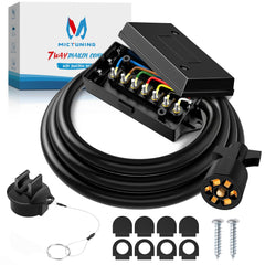 MICTUNING front view of plug and junction box showing neat wiring benefit