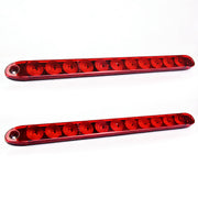 MICTUNING front view of red LED trailer light bar showing clear signaling