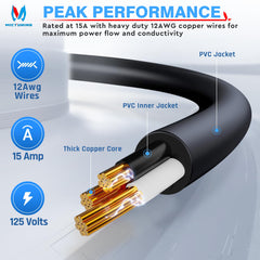 MICTUNING prewired 20-inch cord with stainless screws for corrosion resistance