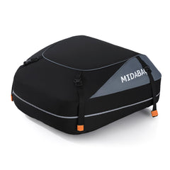 MIDABAO front view of rooftop carrier showing capacity and shape, protects gear