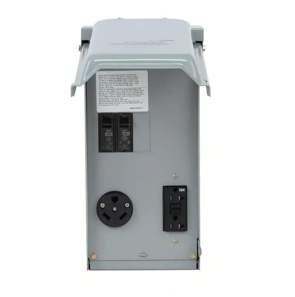 Midwest U041CP front view showing enclosure and outlet, durable outdoor power