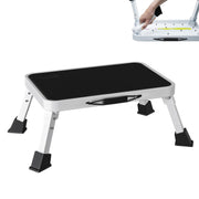 Mifami front view folded stool showing slim storage and portability