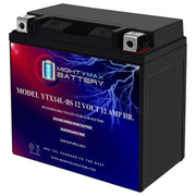 Mighty Max Battery front view showing compact battery ideal for motorcycle replacements