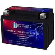 Mighty Max Battery front view showing compact sealed case and easy replacement benefit