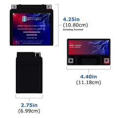 Mighty Max Battery top label close-up showing model and voltage for easy identification