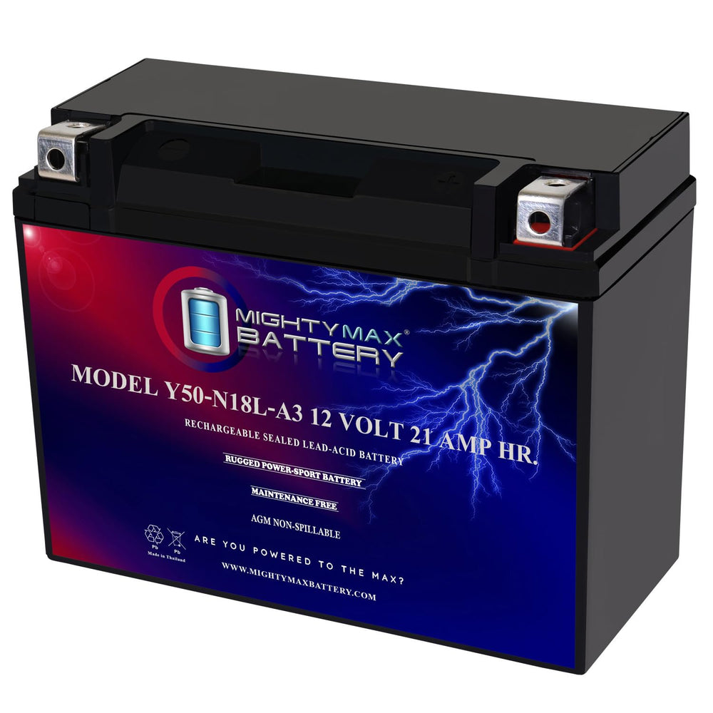 Mighty Max front view showing compact battery and easy fit for Gold Wing