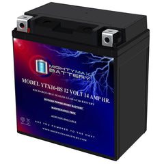 Mighty Max Battery front view showing compact housing and ready-to-install benefit