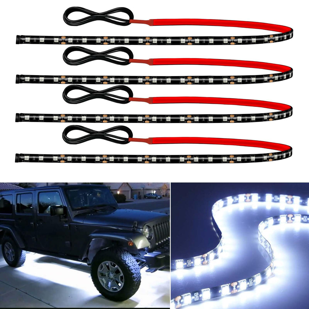 Miisiya front view of two mounted LED strips showing even white illumination and clean finish