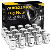 MIKKUPPA front view of chrome lug nuts showing complete 20-piece kit and fit