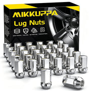 MIKKUPPA front view of 32-piece lug nut kit showing complete set and chrome benefit