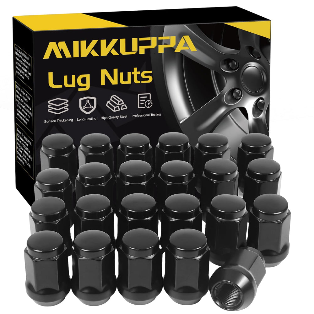 MIKKUPPA front packaging showing full 23-piece lug nut kit and clear labeling benefit: quick identification
