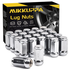MIKKUPPA front view chrome lug nuts showing polished finish and professional look