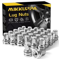 MIKKUPPA front view packed lug nuts showing fit and chrome finish benefit