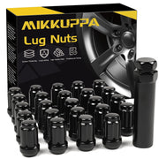 MIKKUPPA front view of lug nuts showing sleek black finish and uniform shape