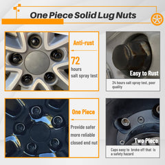 MIKKUPPA lug nuts installed on a Jeep wheel demonstrating secure wheel fitment