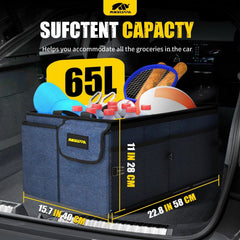 MIKKUPPA open top fully loaded demonstrating 65L capacity for groceries and gear