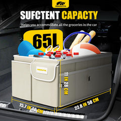 MIKKUPPA open top view highlighting 65L interior capacity and organized benefit