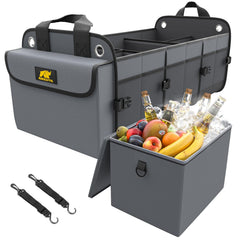 MIKKUPPA front view of trunk organizer showing durable structure and neat storage
