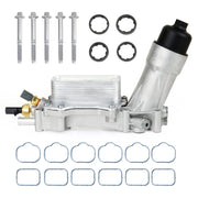 MILIPARTS front view of aluminum oil cooler housing showing durable construction and fit