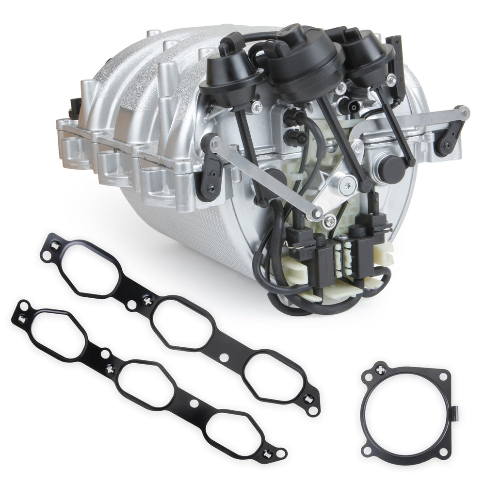 MILIPARTS intake manifold front view showing clean aluminium construction and fitment advantage