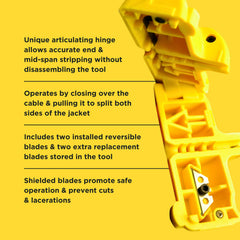 Miller MB04 internal blade storage with spare blades accessible on job