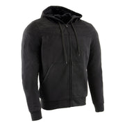 Milwaukee Leather front view showing hoodie fit and casual protection benefit