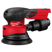 Milwaukee M18 FUEL sander front view showing compact design and tool balance