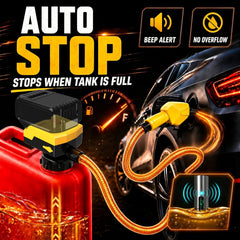 MISFANS nozzle close-up with auto-stop sensor preventing overfill and messy spills