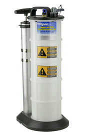 Mityvac front view showing compact reservoir and handle, ideal for space-saving storage
