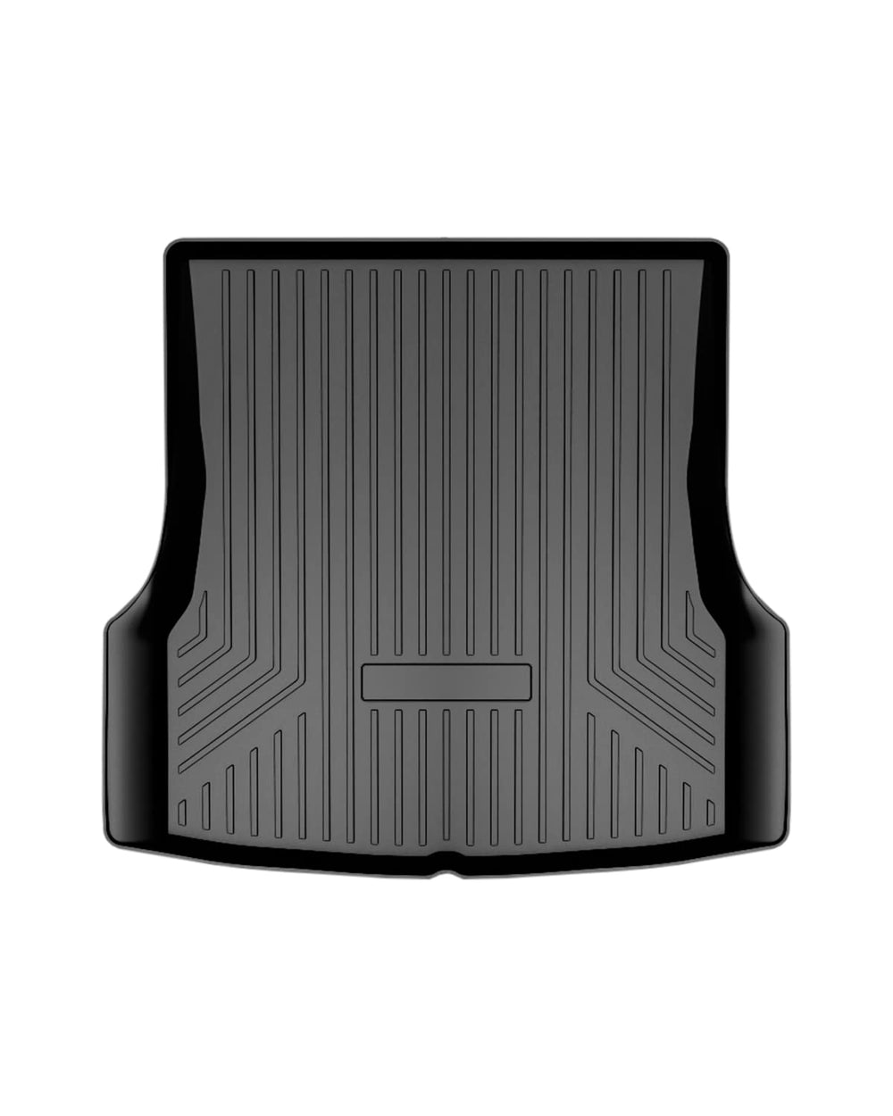 Mixsuper front view cargo liner fitted in Tesla Model S showing neat coverage and protection
