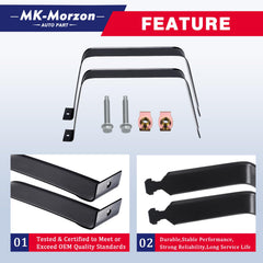 MK-Morzon straps installed under vehicle demonstrating secure fuel tank support