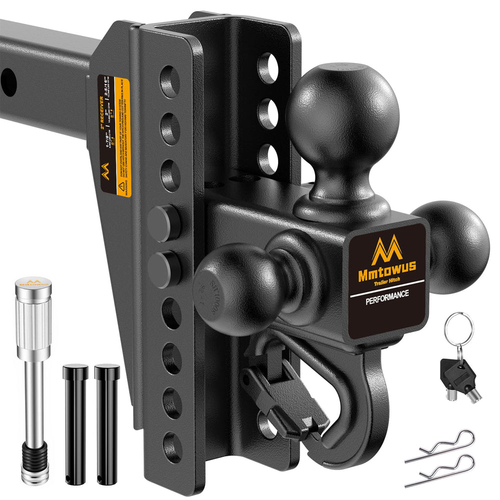 Mmtowus front view assembled hitch showing tri-ball versatility and durability