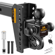 Mmtowus tri-ball front view showing all three balls and built-in versatility