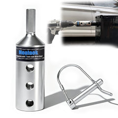 Moalaok front view adapter showing secure 1-inch fit for faster jacking
