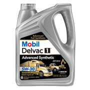 Mobil Delvac 1 front label showing product and benefits