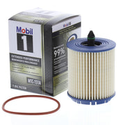 Mobil oil filter front view showing cartridge shape and fit benefit