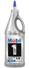 Mobil 1 75W-90 front view quart bottle showing label and easy-pour spout for correct filling