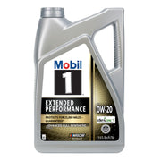 Mobil 1 front label showing product name and long-drain benefit