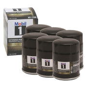 Mobil 1 M1-110 pack front view showing six filters and clear product labeling for convenience