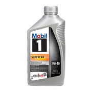 Mobil 1 front packaging showing six 1 QT bottles and product benefit