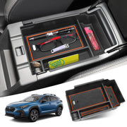 MOCHENT front view of orange center console organizer showing compartments for quick access