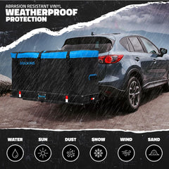 Mockins waterproof zipper and Velcro flap reducing water intrusion and road debris