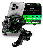 MOGGAM front view on handlebar showing stable phone mounting