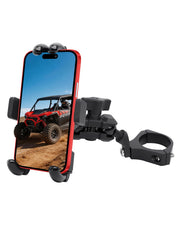 MOMI RAC GP front view mounted on roll bar showing stable hold and easy access