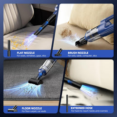 MONOZEL in use in car removing crumbs for faster interior cleaning
