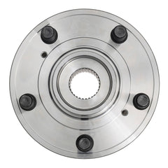 MOOG front hub assembly front view showing clean mounting face and studs for easy installation
