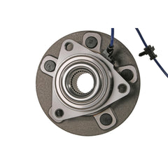 MOOG front hub assembly front view showing precise fit and smooth rotation