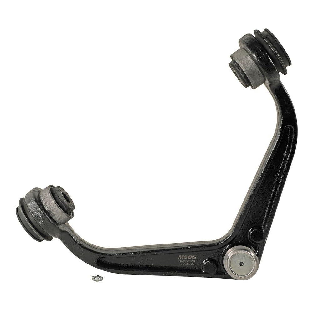 MOOG RK622128 front view showing solid control arm for reliable steering