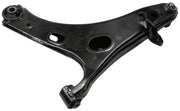 MOOG front right lower control arm front view showing robust design and reliable fit