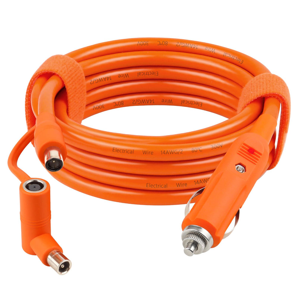 MOOKEERF cigarette plug and DC connector showing easy connection benefit